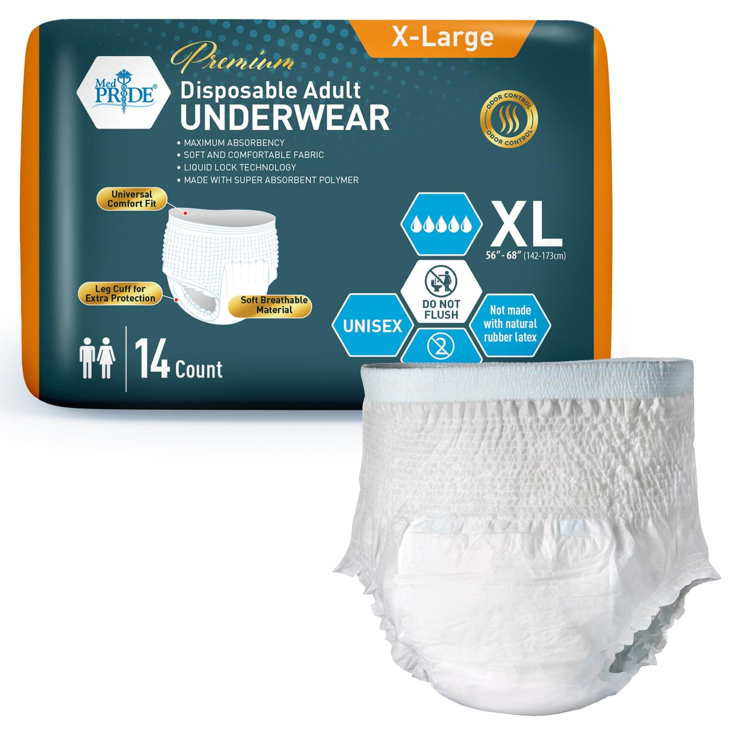 Premium Disposable Adult Underwear – Unisex, Maximum Absorbency