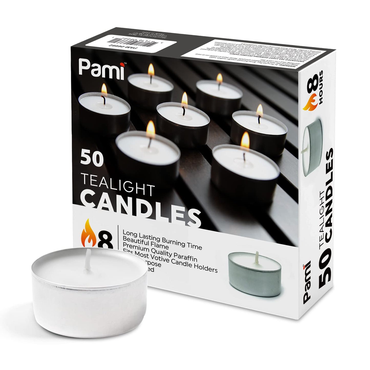 Tealight Candles, 8 Hour Burn - 50 Pack
