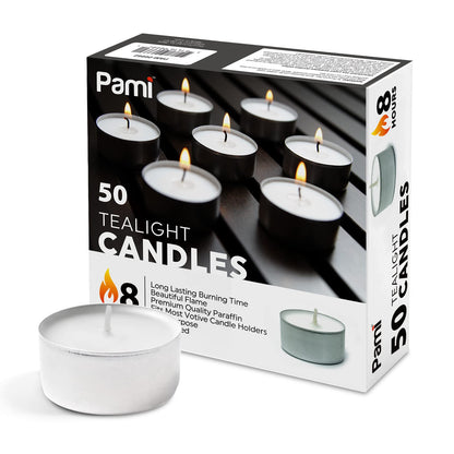 Tealight Candles, 8 Hour Burn - 50 Pack