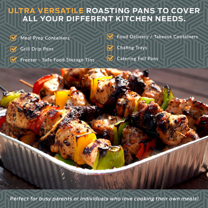 9" x 13" Aluminum Foil Containers – 30 Half-Size Deep Baking Pans