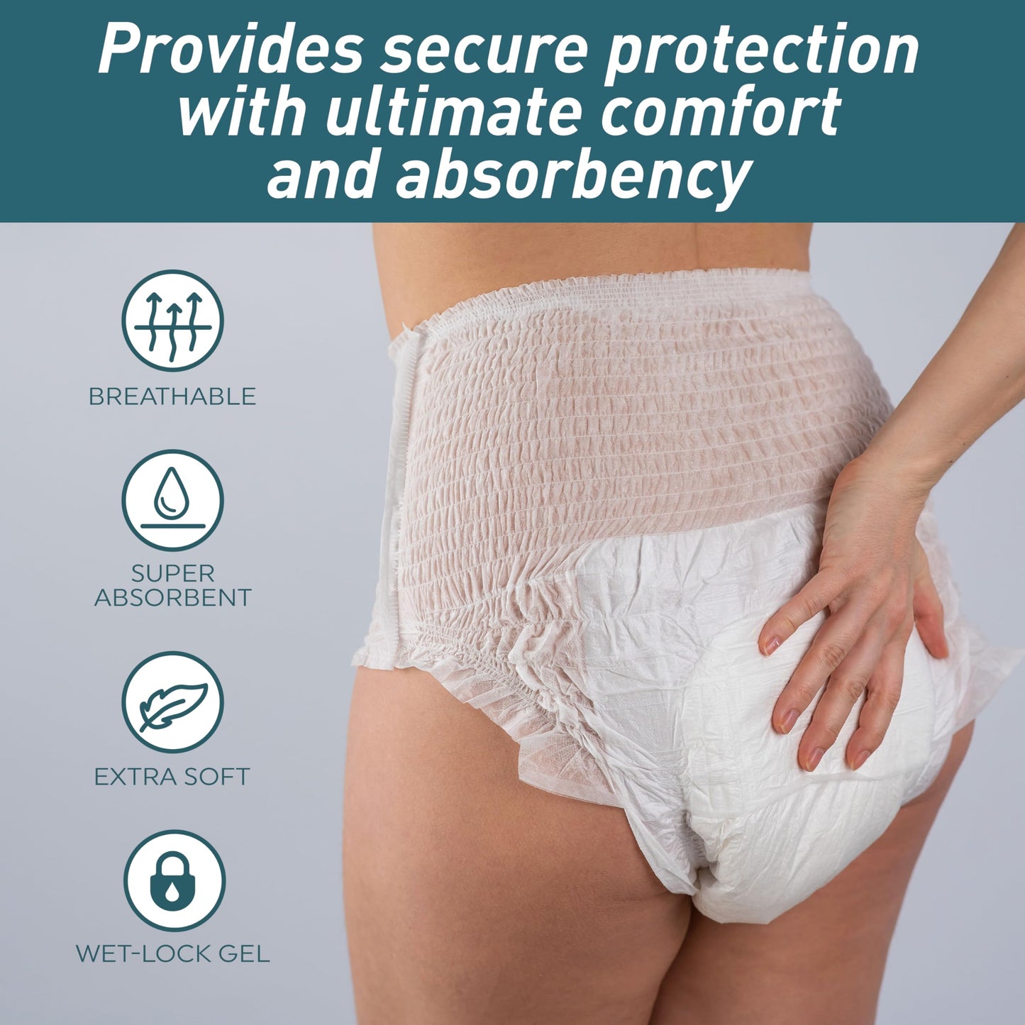 Premium Disposable Adult Underwear – Unisex, Maximum Absorbency