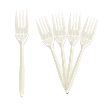 Medium-Weight Disposable Plastic Silverware – White Utensils, 1000-Pack