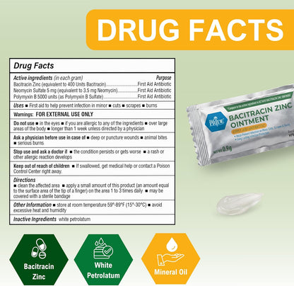 Bacitracin Zinc Ointment, 0.9g Individual Packets - 144ct
