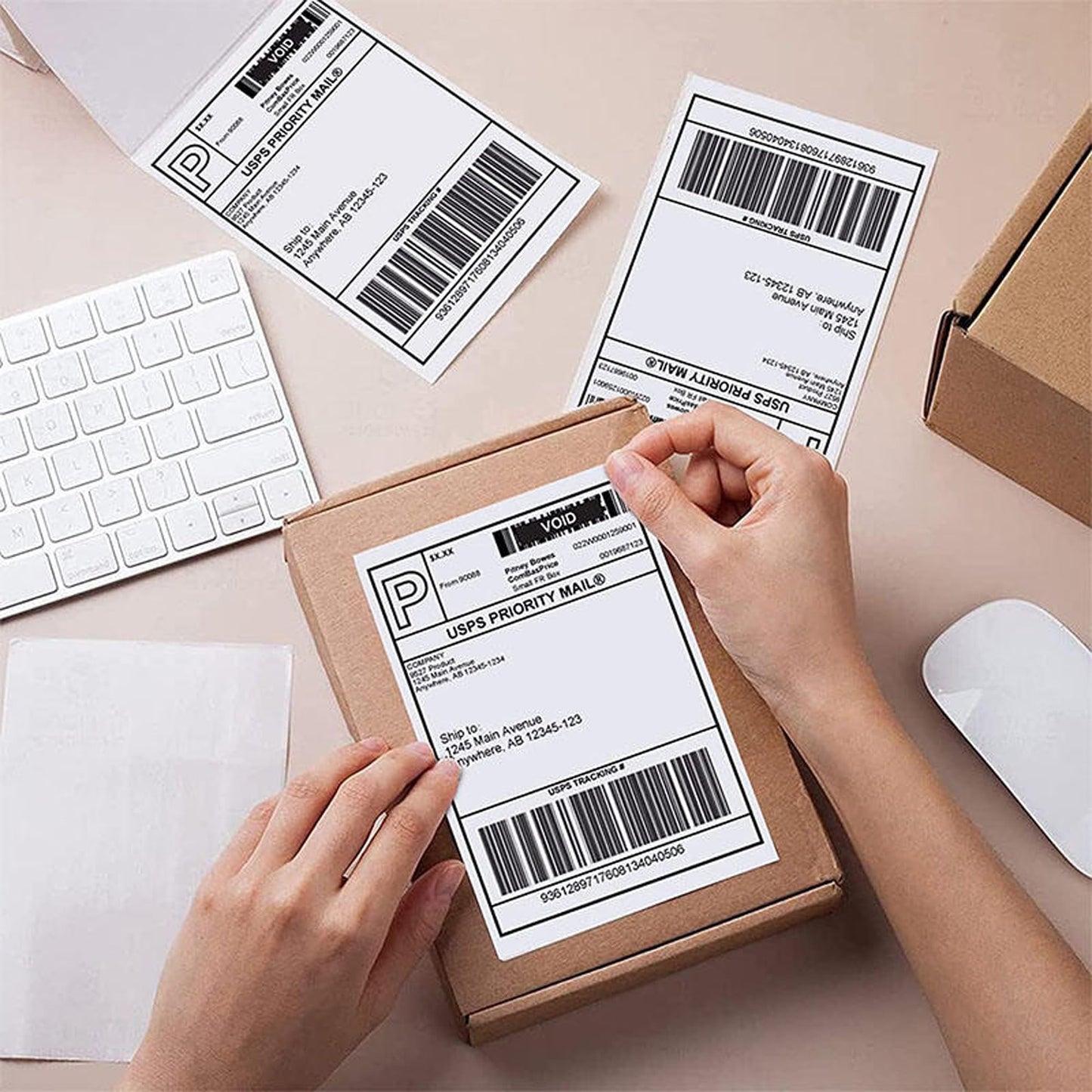 4x6 Direct Thermal Shipping Labels, 4,000 Fanfold, 8x500, Rollo/Zebra