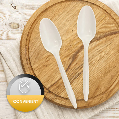 Medium-Weight Disposable Plastic Silverware – White Utensils, 1000-Pack