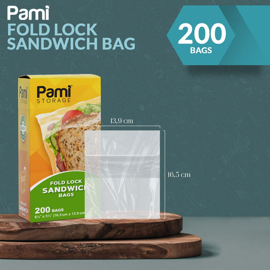 Double Zip Sandwich Bags - Pack of 100 Food Storage Bags