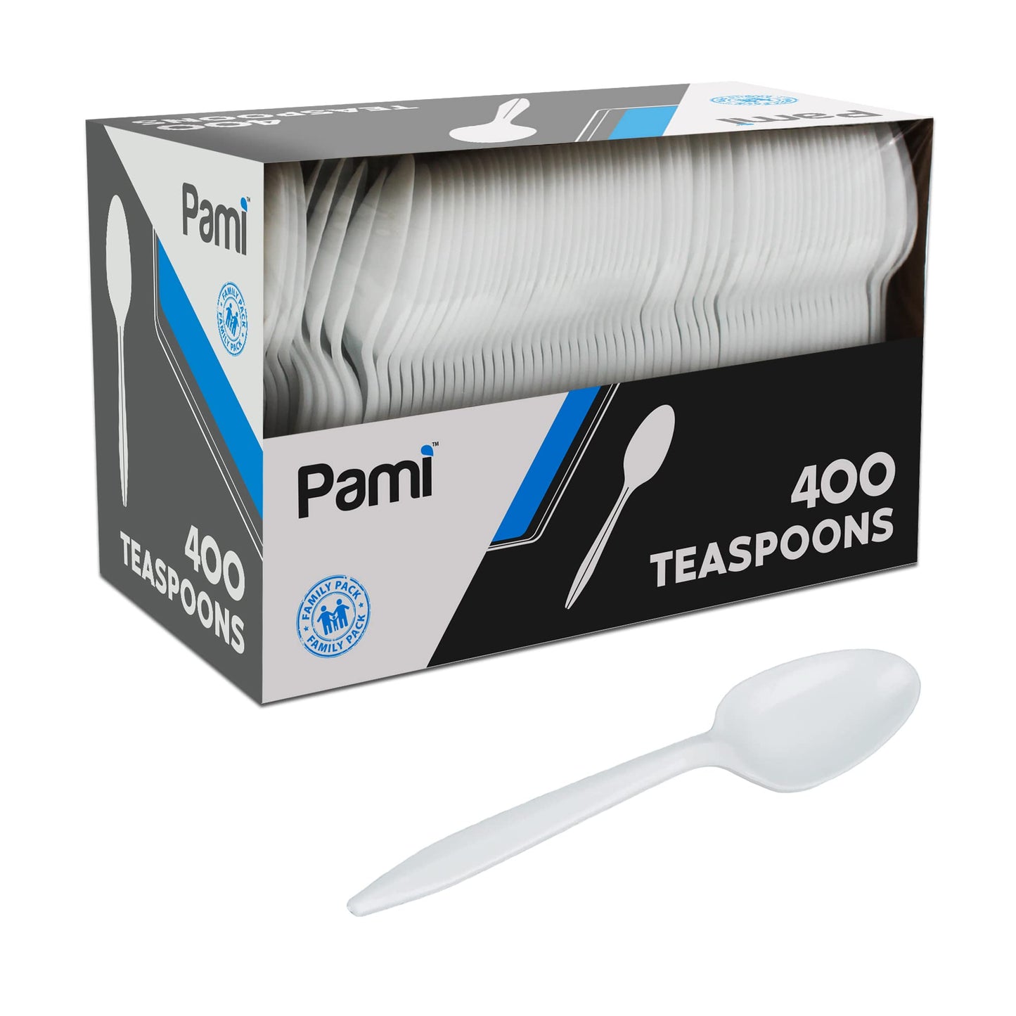 Medium-Weight Disposable Plastic Utensils – White Forks, Spoons & Knives 400-Pack