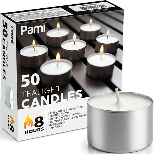 Tealight Candles, 8 Hour Burn - 50 Pack