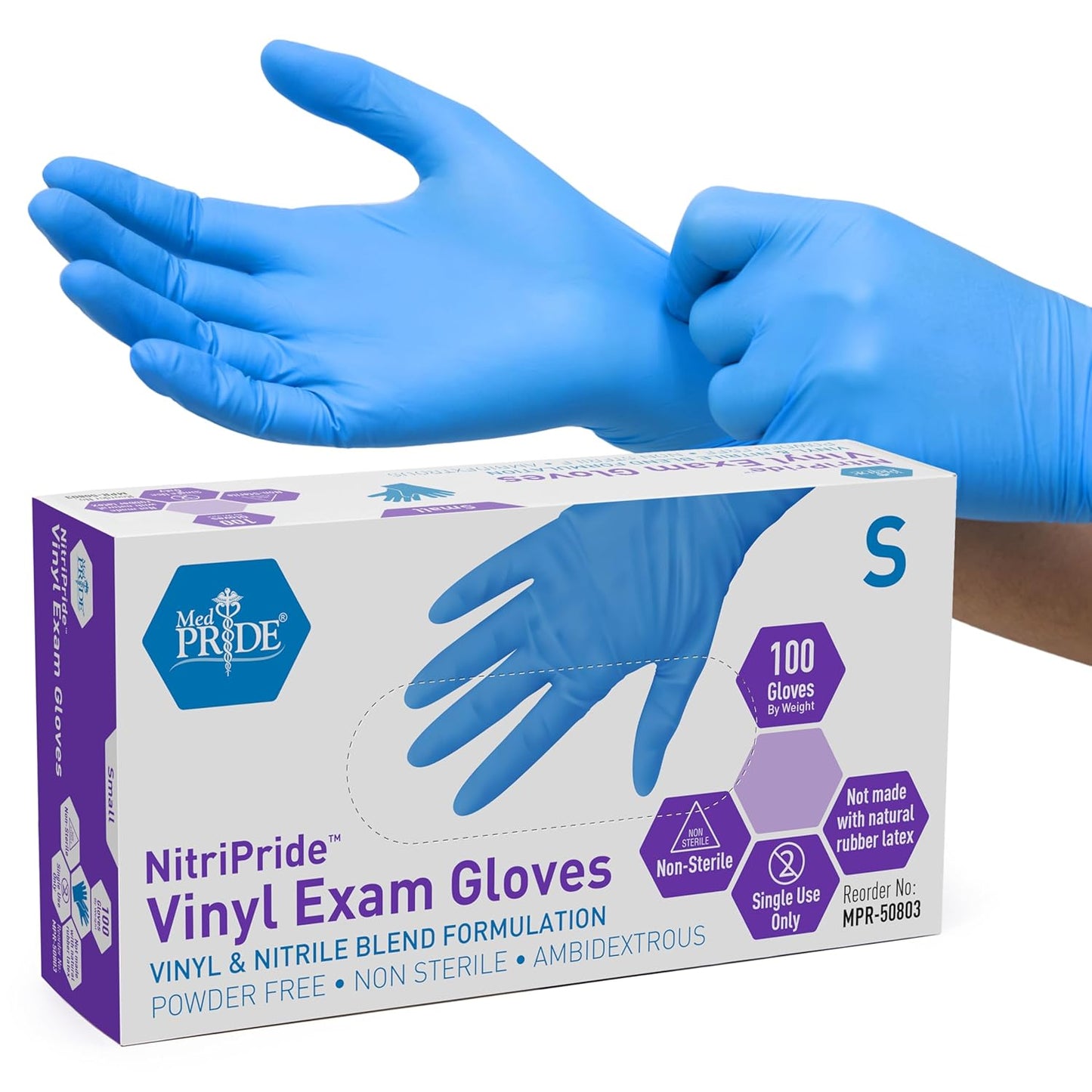 Nitrile-Vinyl Blend Examination Gloves - Box of 100