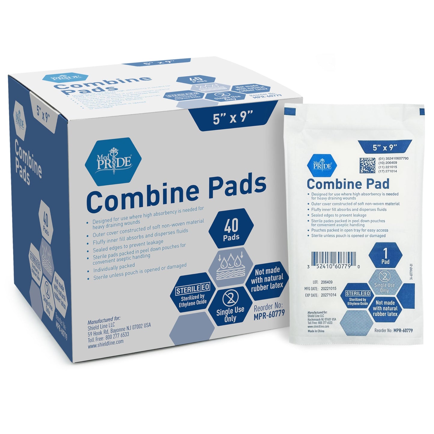 Sterile Combine ABD Pads – Individually Wrapped, Absorbent Dressing