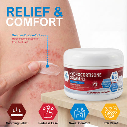 Hydrocortisone Anti Itch Cream 1% - 16 oz Jar