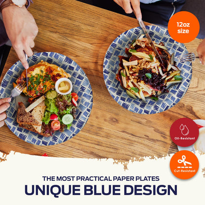 Party Paper Plates & Bowls Disposable Blue – Disposable