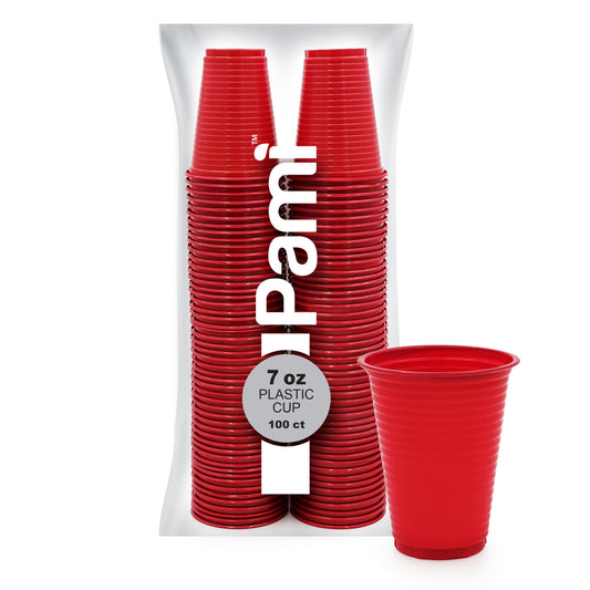 7 oz Disposable Plastic Party Cups – 100 Pack