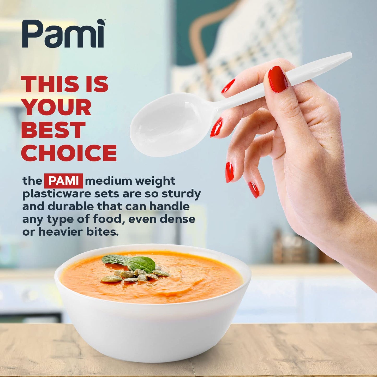 Individually Wrapped Medium-Weight Disposable White Plastic Utensils 1000ct