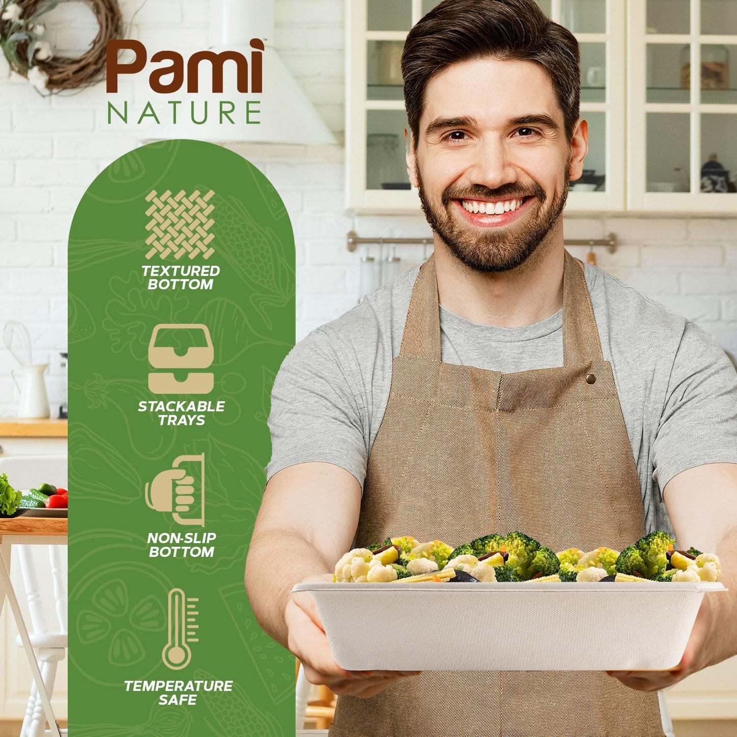 9x12” Compostable Bagasse Food Trays – Biodegradable, 250ct