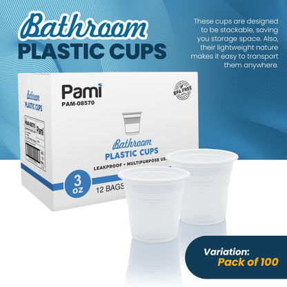 3 oz Plastic Bathroom Cups - BPA Free, Disposable