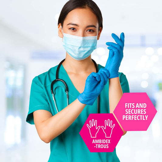 Blue Nitrile Medical Examination Gloves – Powder-Free