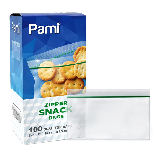 Plastic Zipper Snack Bags - Pack of 100