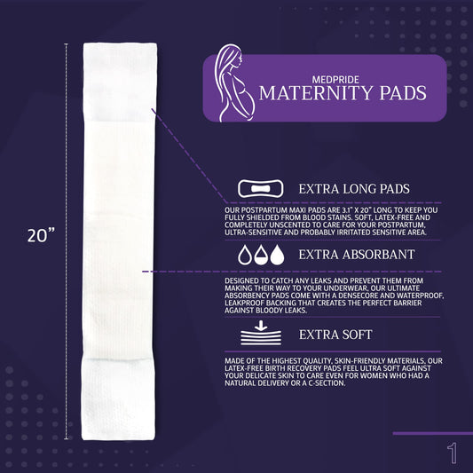 Maternity Pads – Extra Absorbent Postpartum Pads - 3.1" × 20"