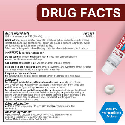 Hydrocortisone 1% Anti-Itch Cream – 1 oz Tubes