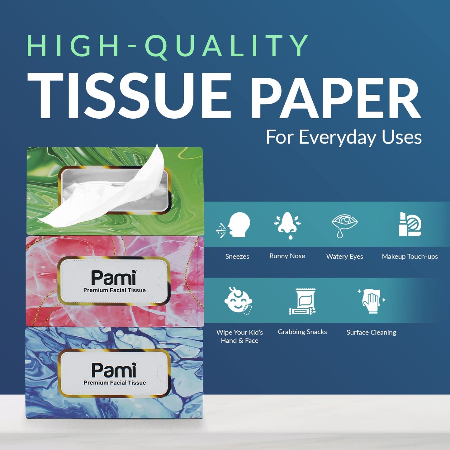 Premium Facial Tissues Ultra Soft 3 Ply - 30 Boxes of 100 Tissues