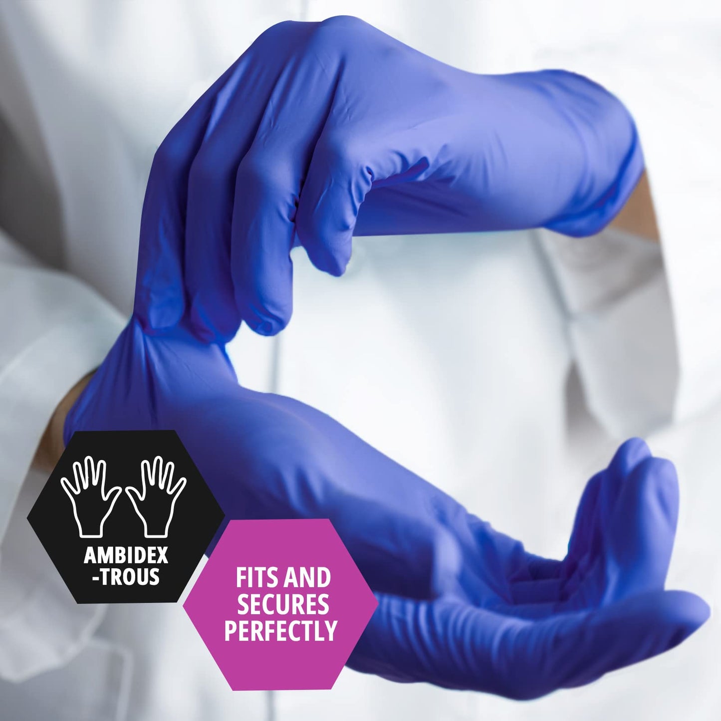 Blue Nitrile Medical Examination Gloves - Powder-Free - 50ct Box