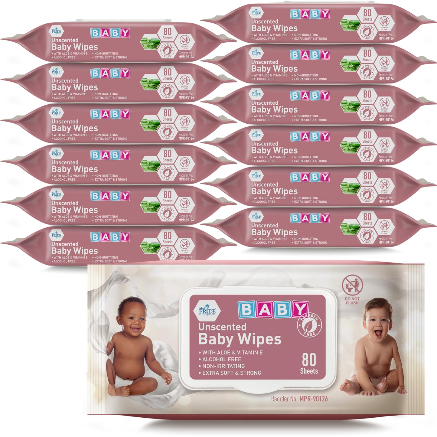 Uncented Extra Soft Baby Wipes – Aloe & Vitamin E, Alcohol-Free