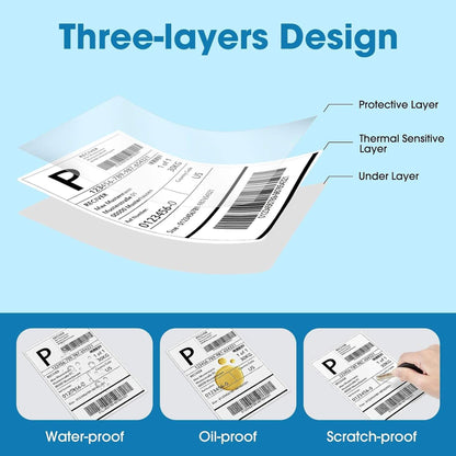 4x6 Direct Thermal Shipping Labels, 4,000 Fanfold, 8x500, Rollo/Zebra