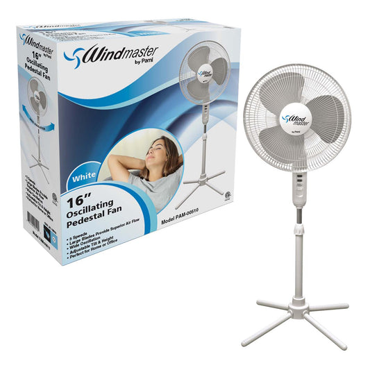 16” Oscillating Pedestal 3 Speed Fan - Adjustable Stand