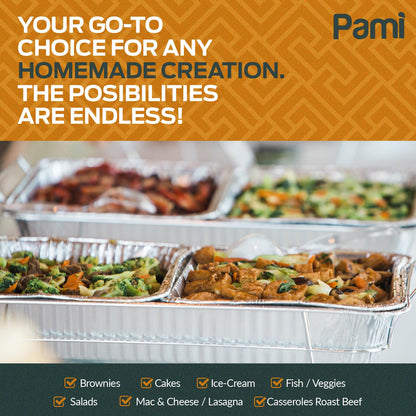 20" X 13" Aluminum Foil Pans – Full-Size Deep With Lids, 10 Pack