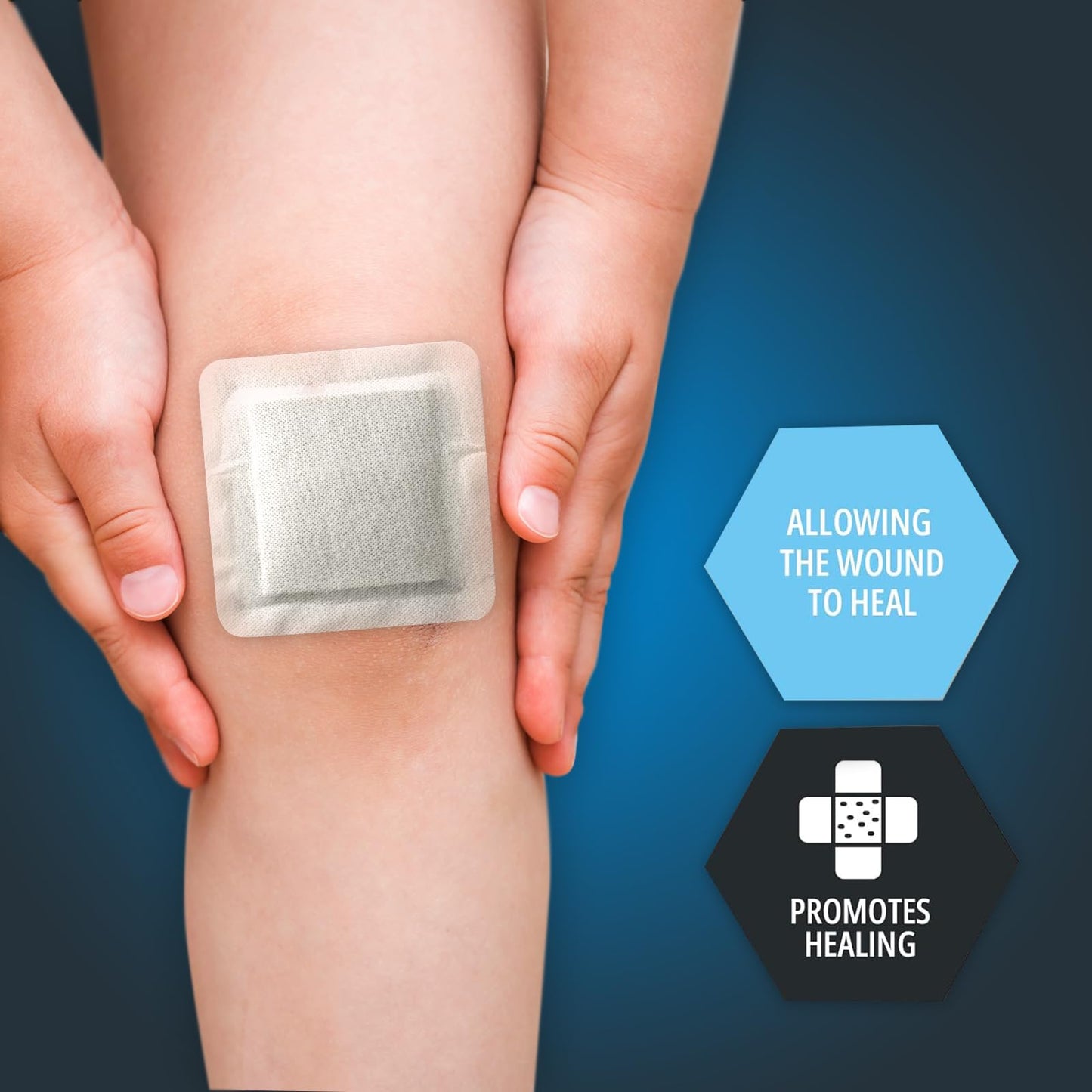 4x4 Foam Wound Dressing, 10 Count, Waterproof Silicone Adhesive Border