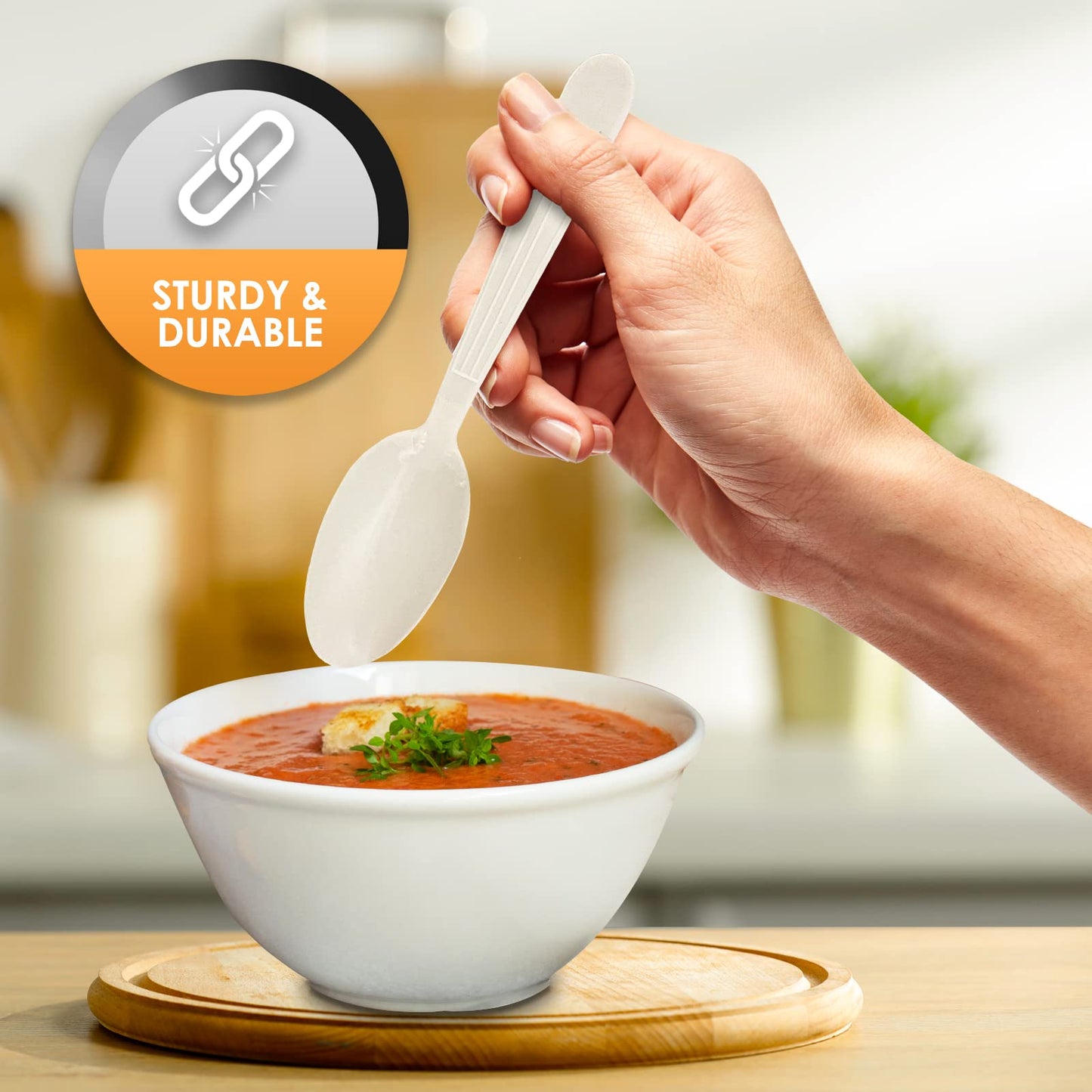 Heavy-Weight Disposable Plastic Silverware – White Utensils, 1000-Pack
