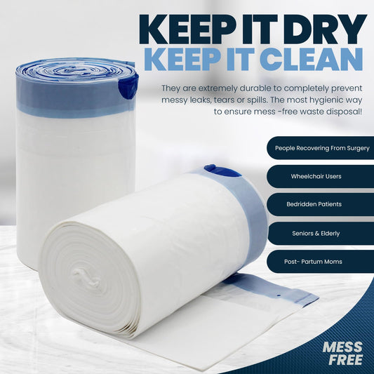 Disposable Commode Liner Bags with Drawstring