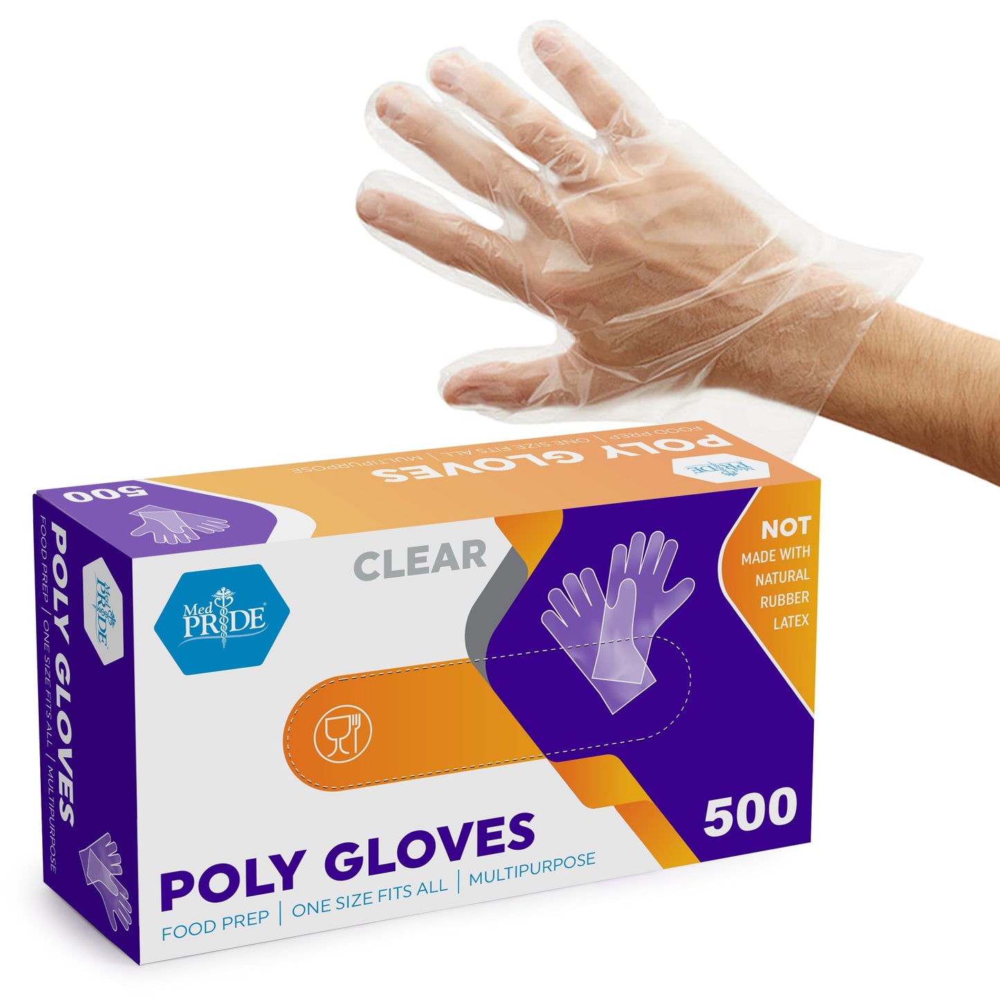Clear Poly Gloves -  Multipurpose Gloves - Box of 500
