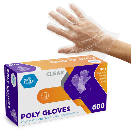 Clear Poly Gloves -  Multipurpose Gloves - Box of 500