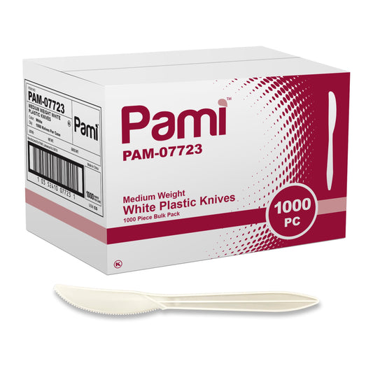 Medium-Weight Disposable Plastic Utensils – White, 1000-Pack