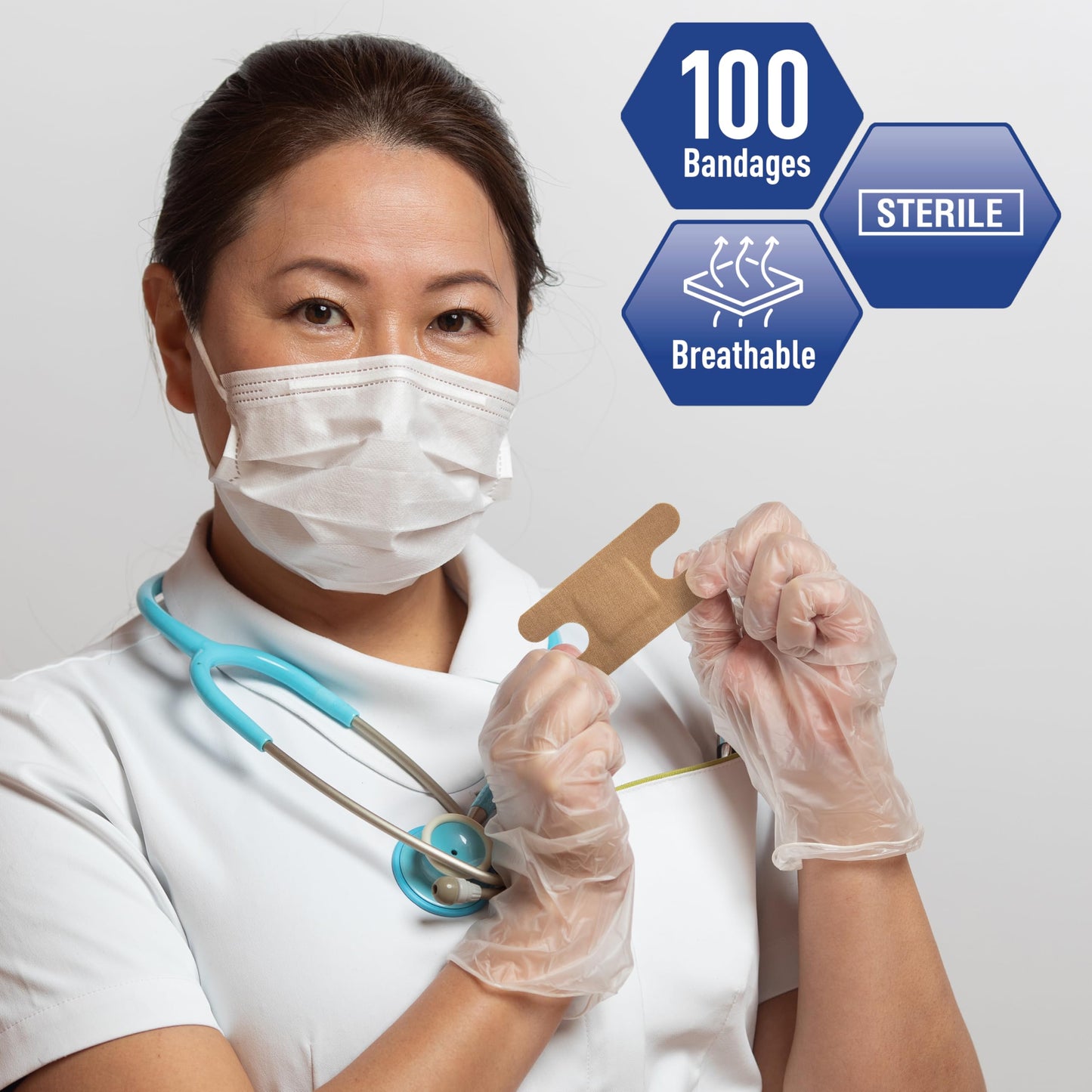 Sterile Fabric Fingertip & Knuckle Adhesive Bandages – 100ct