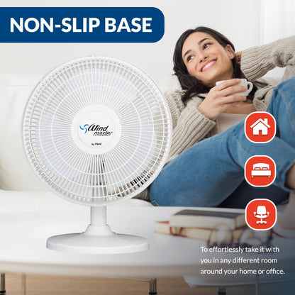 3 Speed Oscillating Desk Fan - Adjustable Tilt
