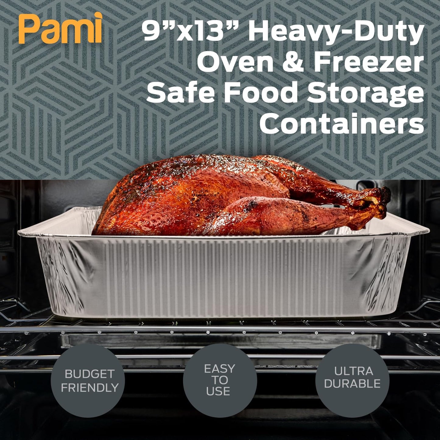 9" x 13" Aluminum Foil Containers – 30 Half-Size Deep Baking Pans