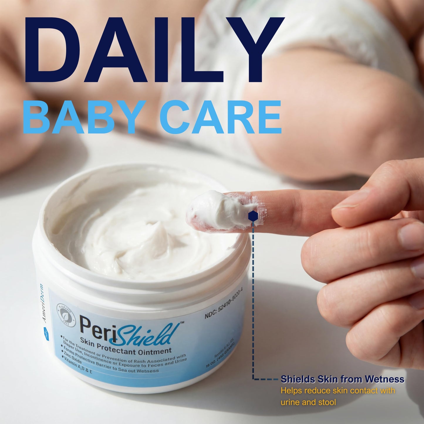 Diaper Rash Skin Protectant Ointment with Vitamins A, D & E - 16 oz