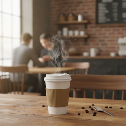 Lift-Back Dome Coffee Cup Lids - White