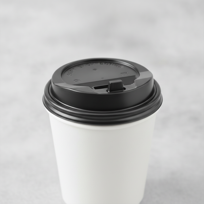 Lift-Back Dome Coffee Cup Lids - Black
