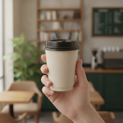 Lift-Back Dome Coffee Cup Lids - Black