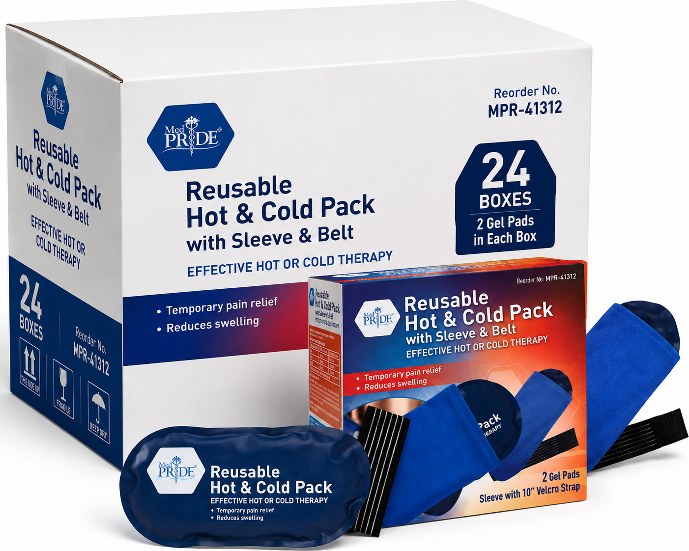 Reusable Hot & Cold Therapy Packs – 2 Pk with Sleeve & Belt