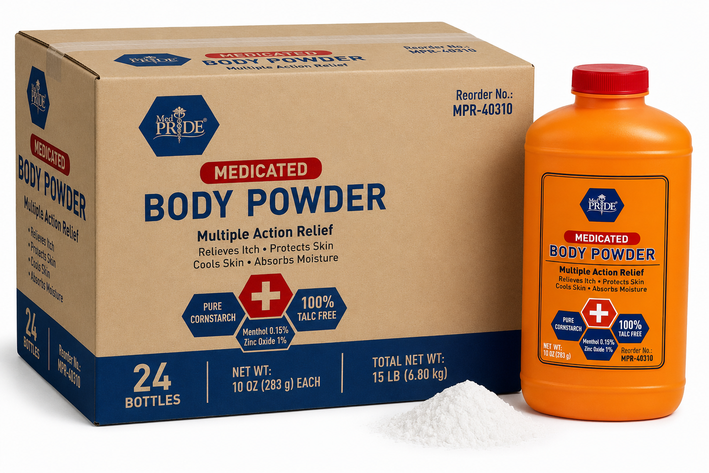 Medicated Body Powder – Talc-Free, Menthol & Zinc Oxide, 10 oz