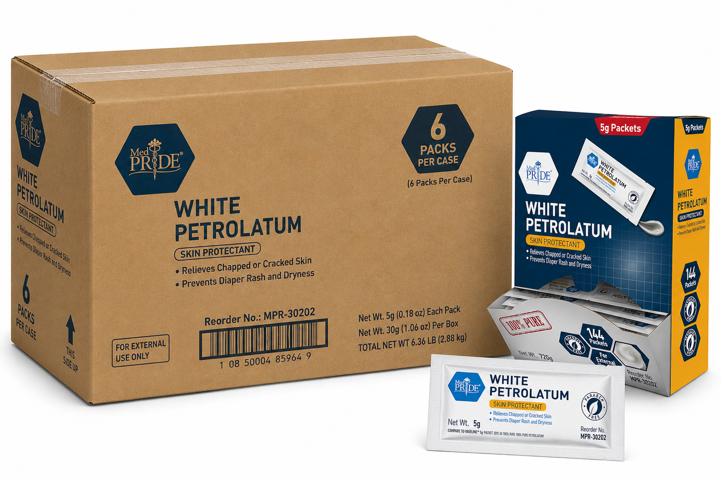 100% Pure White Petroleum Jelly 5g Packets – 144ct