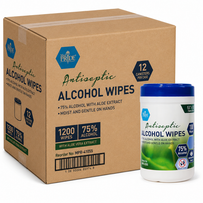 Antiseptic Alcohol Wipes with Aloe Vera – 5.5" × 7.8"