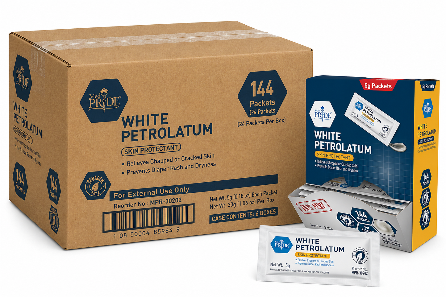 100% Pure White Petroleum Jelly 5g Packets – 144ct