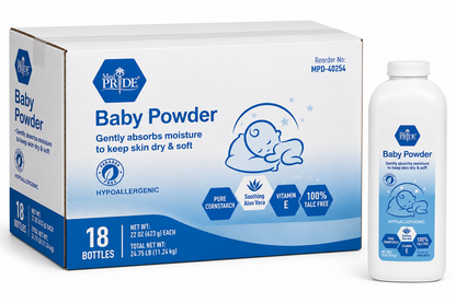 Baby Powder – Cornstarch with Aloe Vera & Vitamin E, 22 oz