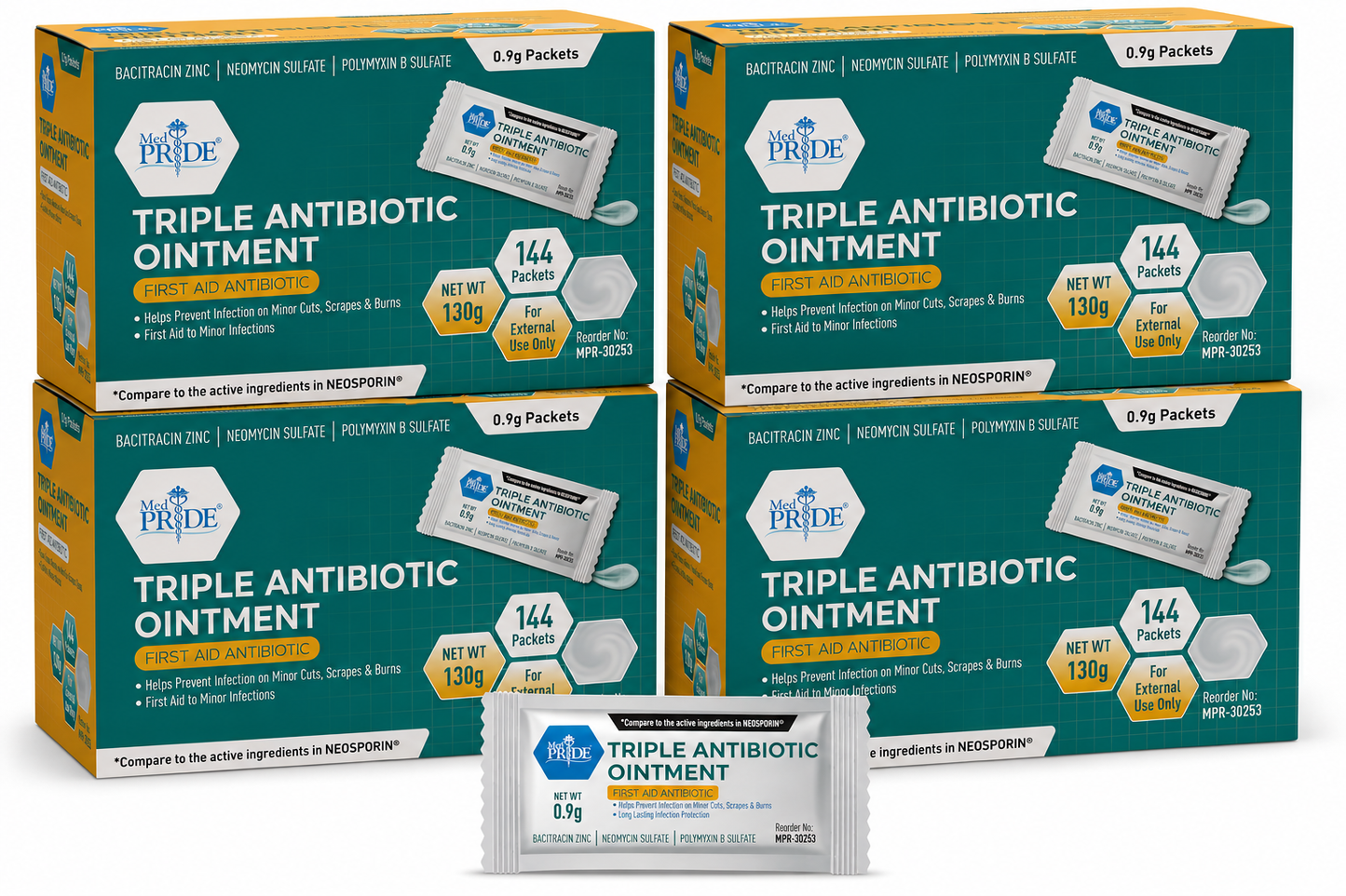 Triple Antibiotic Ointment 0.9g Individual Packets - 144ct